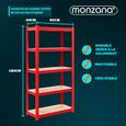 MONZANA® 2x Étagères charge lourde rouge 5 niveaux 180x90x40cm Étagère métallique max 875kg Rangement garage atelier-1