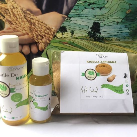 Poudre Kigelia Africana 100g + Huile Concentrée Non Raffinée 100ml - Neufs, Bio, Anti-âge