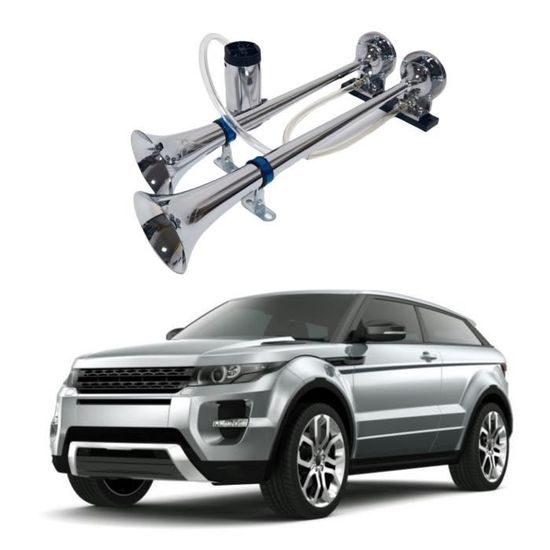 YIYIDA Klaxon Électrique 24V 165db - Tropette Argent Double Tube Pour Voiture