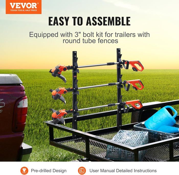 Support Outils Mural Lot De 2 Supports Muraux Pour Débroussailleuse - Rangement Garage Métal Orange 26x16cm Support Rangement Débroussailleuse