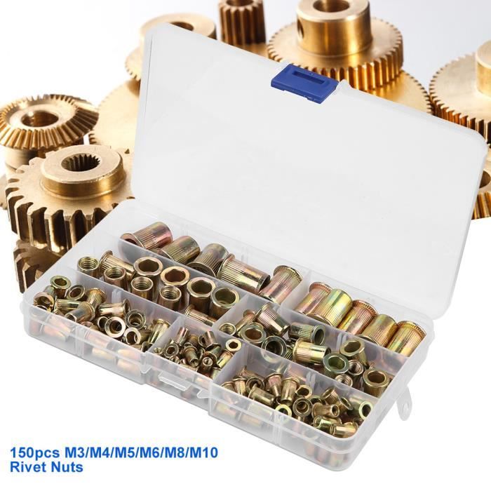 Kit D’Écrous à Riveter M3 à M10 – Pour Riveteuse – Montage Étagères, Plaques D’Immatriculation - 2