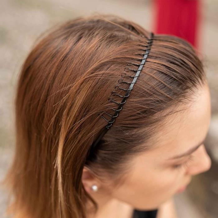 Serre-tête Bandeau Coeurs Noir - Nouveauté Pratique - Neuf