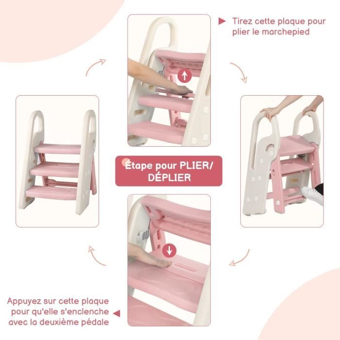 Marchepied Pliable Pour Enfant En Forme De Grenouille - Stable, Antidérapant - Pour Salle De Bain, Cuisine, Apprentissage