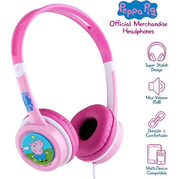 Casque Peppa Pig Bluetooth® et Filaire pour enfants - LEXIBOOK - Volume  limité à 85 dB bleu - Lexibook