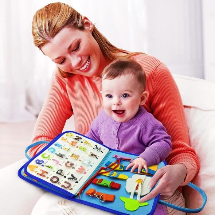 Ulikey Busy Board Montessori Jouet Enfant 1 an, Thèmes de la Ferme Planche d 'Activités 20 en 1 pour Tout-Petits, Jouet Éducatif Sensoriel Préscolaire, Montessori Jouet Cadeau pour Enfant 1 2 3 4