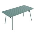 Salle à manger de jardin  en métal: une table L.160 cm et 4 chaises empilables - Vert amande - MIRMANDE-2