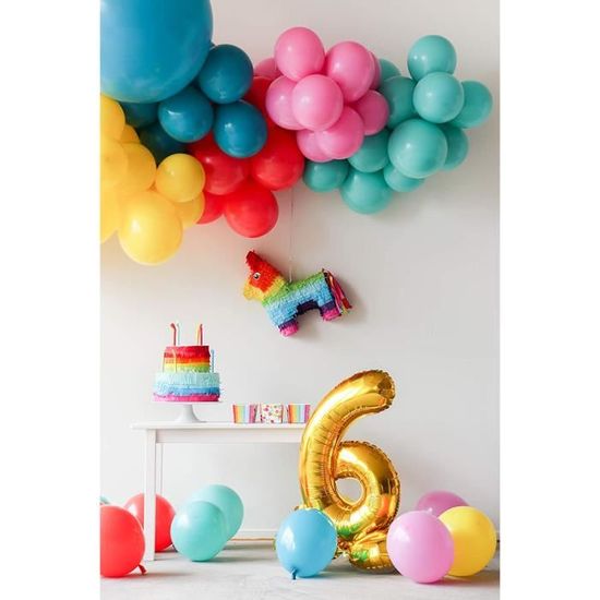 Pinata Torta Rainbow Bday-25x23cm Folat 65837 Multicolore 