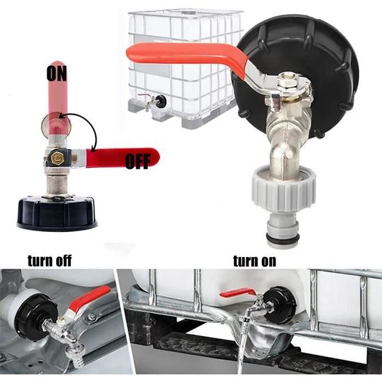 Adaptateur Et Vanne Pour Réservoir IBC 75 Mm – DN50 – Vidange Et Robinet De Jardin – Polyéthylène Haute Densité - 9