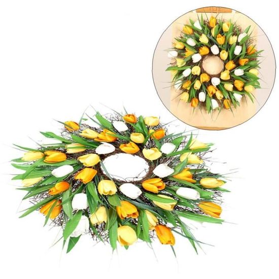 Wall Hanging Artificielle Tulipe couronnes artificielles porte avant Fleurs Couronne Wall Hanging Artificielle Tulipe couronnes artificielles porte avant Fleurs Couronne