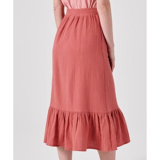 Jupe Damart Jupon boutonne en gaze de coton Rose Terracotta Rose terracotta Cdiscount Pret a Porter