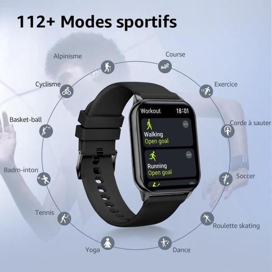 AcclaFit Montre Connectee Homme Femme Smartwatch avec Rappels Intelligents Appels Smart Watch avec Moniteur de frequence Cardi54 Cdiscount Telephonie