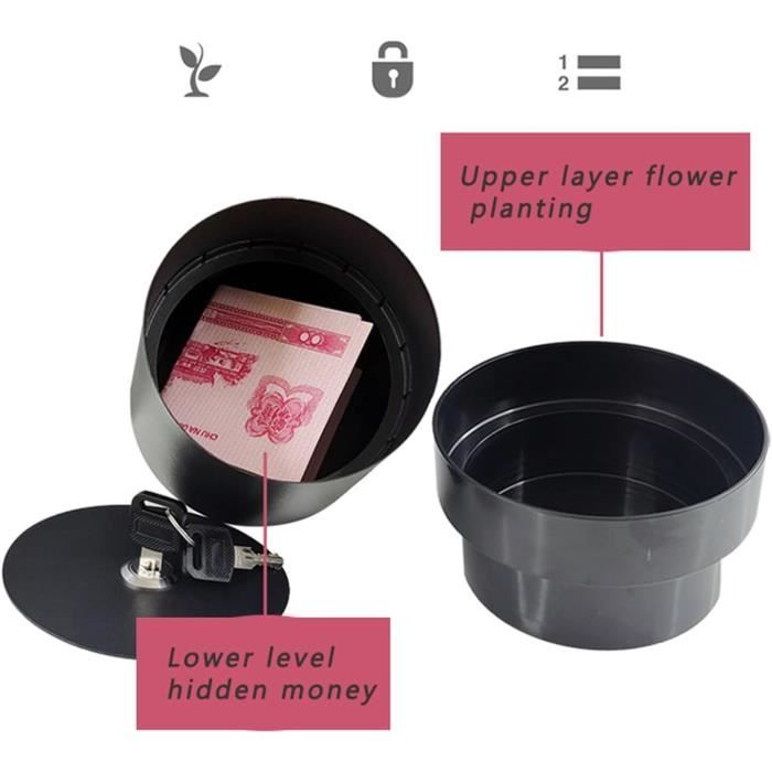 Coffre-fort pot de fleurs 370189 avec serrure à clé - Dimensions