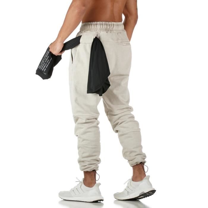 Pantalon de Jogging Homme Casual Mode Training Pants - Minetom - Coton  Automne Hiver - Couleur Beige - Fitness C beige - Cdiscount Sport