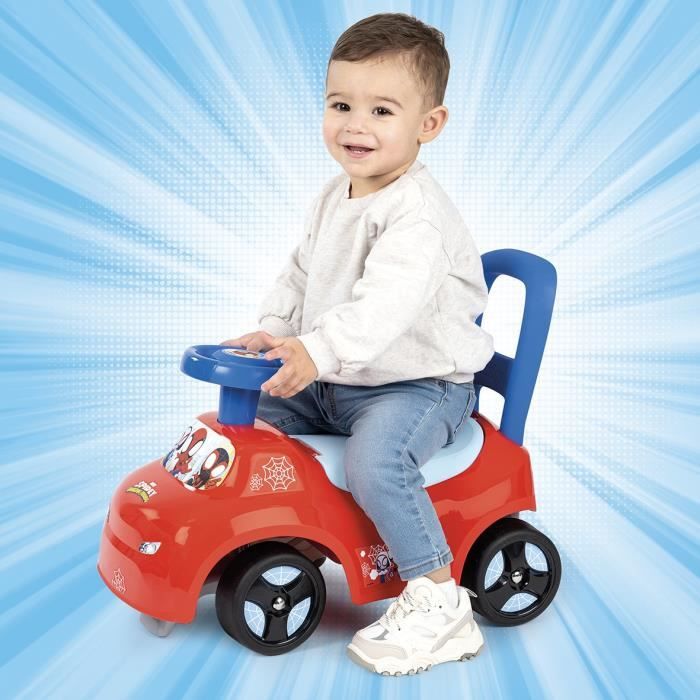 Smoby - Spidey - Porteur Auto - 2 en 1 - Evolutif - Aide à la Marche - Volant Directionnel - Coffre à Jouets - A Partir de 10 Mois - Fabrication Française Smoby - Spidey - Porteur Auto - 2 en 1 - Evolutif - Aide à la Marche - Volant Directionnel - Coffre à Jouets - A Partir de 10 Mois - Fabrication Française