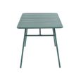 Salle à manger de jardin  en métal: une table L.160 cm et 4 chaises empilables - Vert amande - MIRMANDE-3