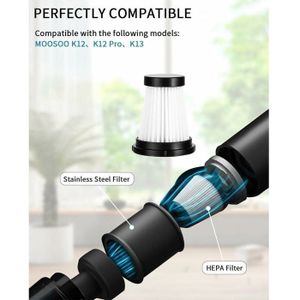 Filtres Lavables Pour Aspirateur Balai DEVOAC N300 / Haier T19B - Lot De 4 | Remplacement, Réutilisables, Nettoyage Facile | Améliore Aspiration, Qualité De L'air - 3