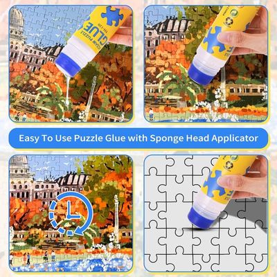 Lot De 2 Tubes De Colle Transparente Pour Puzzle 120 Ml Avec Applicateur – Séchage Rapide, Non Toxique, Idéal Pour 1000 Pièces Et Plus, Parfait Pour Coller Et Accrocher Vos Puzzles