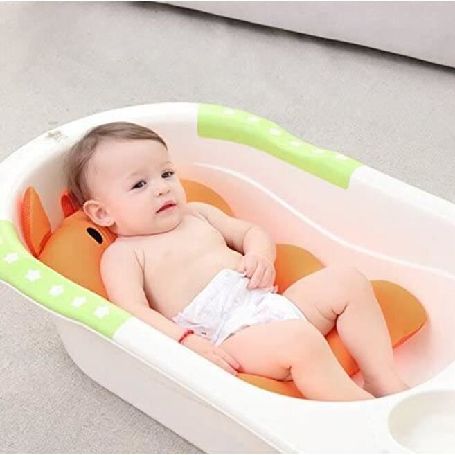 Tapis de bain bébé nouveau-né,pliable bébé bain baignoire coussin chaise  étagère nouveau-né siège de baignoire nouveau-né(Orange) - Cdiscount  Puériculture & Eveil bébé