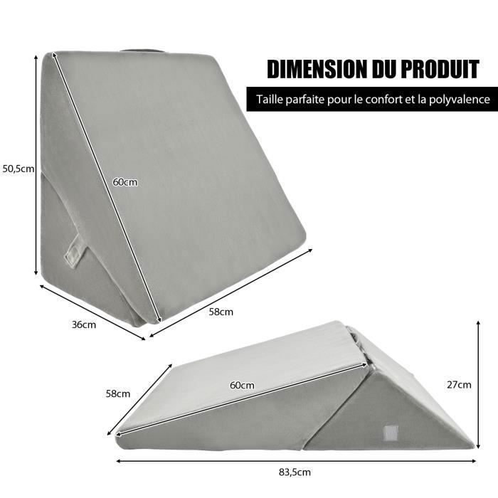 Coussin Mémoire De Forme Pour Surélévation Des Jambes - Confort Sommeil, Grossesse, Relaxation - Chambre Et Canapé