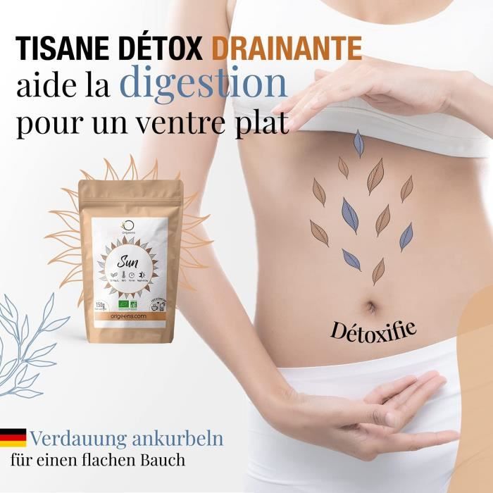 Infusion - Tisane Minceur Bio 150G  Thé Détox Glacé & Chaude Sans Théine  Cure - Cdiscount Au quotidien