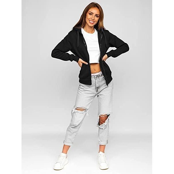 Sweat à Capuche Zippé Pour Femme, Surdimensionné, Léger, à Manches Longues, Avec Poches, Couleur Unie, Décontracté, Tendance, Cordon De Serrage