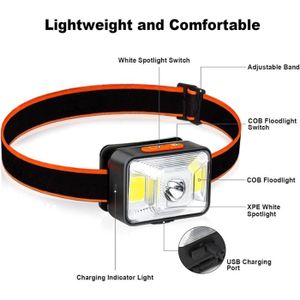 Lampe Frontale LED CREE Rechargeable USB - Étanche, Avec 3 Batteries