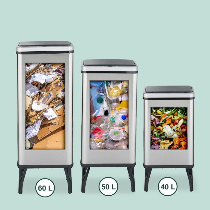 Relaxdays poubelle de cuisine, 20 litres, acier inoxydable, seau Relaxdays poubelle de cuisine, 20 litres, acier inoxydable, seau