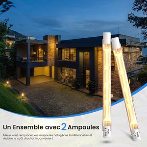Ampoule Halogène R7S 120W 2700K - Lot De 4, Blanc Chaud, Dimmable, 1600 Lumens, Culot 78mm