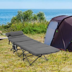 Lit De Camp Pliant – 188 Cm – Capacité 200 Kg – Avec Matelas Et Housse – Neuf