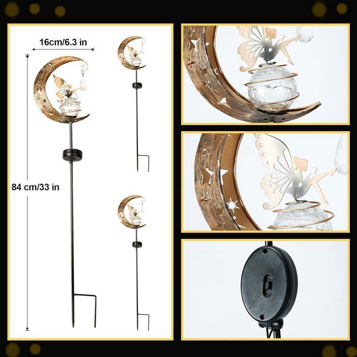 [2pcs]Solaire Exterieur Jardin, Fée Decoration Jardin Exterieur - Lampe