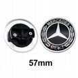 Insigne emblème avant de capot 57mm noir Mercedes Benz logo-0