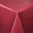 nappe en toile cirée au mètre 01393-08 noël étoiles dorées sur rouge foncé, bordeaux, au choix en carré, rond, ovale (bord coupé (-0
