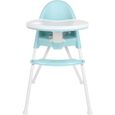 BORLAI® Chaise haute pour tout-petit, chaise d'alimentation pour bébé, chaise de salle à manger pour tout-petit, Bleu-0