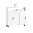 SoBuy® BZR02-W Meuble de Rangement Salle de Bain Armoire WC Meuble WC pour Papier Toilette Porte Brosse WC-0