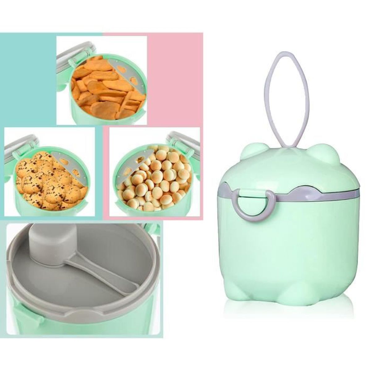 Boîte doseuse de lait bébé,boite doseuse lait poudre avec cuillère,Distributeur de lait