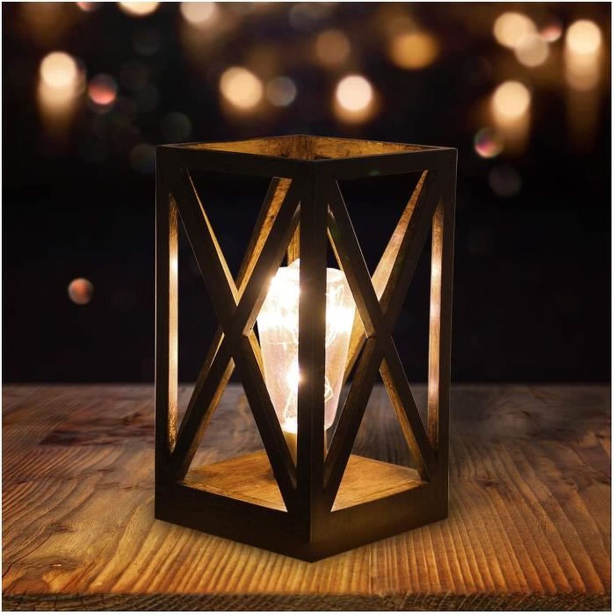 le salon lanterne décorative Lampe de table de chevet la chambre à coucher lumière de nuit pour la maison lampe à pile lampe de bureau vintage avec guirlande lumineuse LED et minuteur 