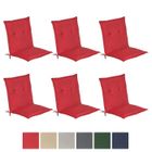 BEAUTISSU HOME STYLE Beautissu Coussin dossier bas Loft NL Set de 6 100x50x6cm Rouge - Coussin chaise bas - Coussin exterieur jardin