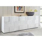 BRAND Buffet - MILANO - 4 portes - Blanc laqué brillant - 241 x 42 x 84 cm