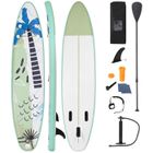 Stand Up Paddle Gonflable Adulte COSTWAY-Accessoire Complet-320x76x15CM-Pagaie Réglable-Aileron Amovible-Pompe-Sac Dos-Cocotier