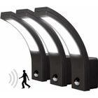 Applique LED d'extérieur 1100 lm avec détecteur de mouvement PIR - LUNARTEC - Pack de 3