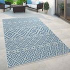 PACO HOME Tapis d'intérieur et d'extérieur, pour balcons et terrasses au design Skandi, en bleu [60x100 cm]