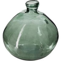 Atmosphera - Vase rond en verre recyclé Vert kaki H 33 cm Vert Bouteille