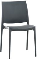 Chaise de jardin en plastique gris fonce design simple empilable