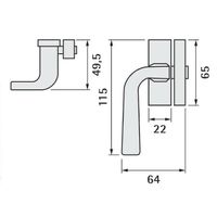 Levier de fermeture VACHETTE 1911 gauche chromé - Finition Mat - Profil cylindre Européen - Type de clé Standard
