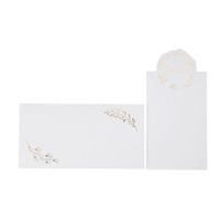 10 invitations / cartes de vœux avec enveloppes FSC® - 10 x 20 cm - Collection Communion Blanc et Or