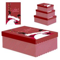 Set de 3 boîtes décoratives en carton, emballage de Noël pour le Père Noël, décoration de chambre d'enfant, salon, rangement 28474