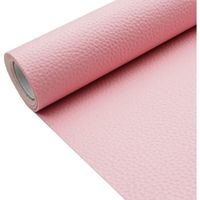 Tissu en cuir synthétique texture litchi rose - 30 x 135 cm - Épaisseur : 1,13 mm - Pour travaux manuels, couture, canapé, sac à
