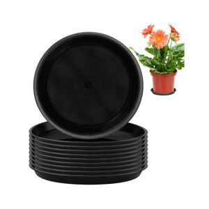 Lot De 10 Soucoupes Pour Pots De Fleurs 21cm - Transparentes, Fond Nervuré Aéré, Anti-déversement, Intérieur/extérieur - 6