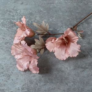 Chakil Hibiscus Rose Fleur Artificielle Décoration Fleur pour Mariage Anniversaire Fête Décoration De La Maison （avec Pot de Fleurs） Size 7×7×20cm Rouge