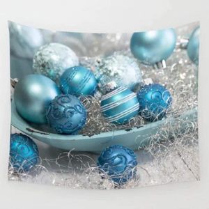Bleu Turquoise & Argent Boules avec Fleur Design 6 cm Lot de 6 